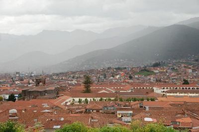 High angle shot of townscape