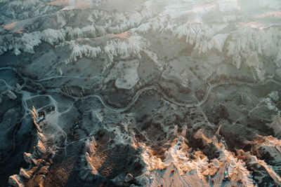 High angle view of rock formations