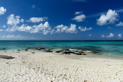 Scenic view of beach against sky