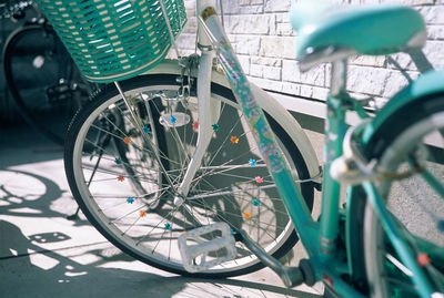 Close-up of bicycle wheel