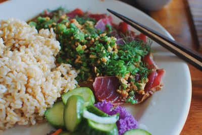 Close-up of salad in plate