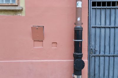 Closed door of building