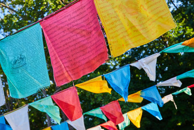 Low angle view of flags