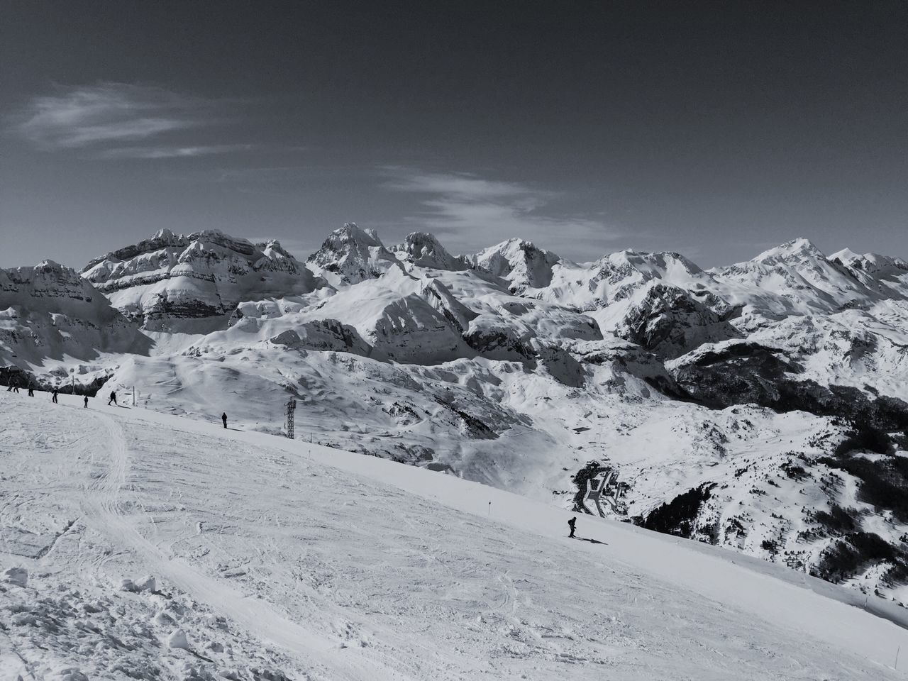 snow, mountain, winter, cold temperature, mountain range, snowcapped mountain, season, tranquil scene, scenics, beauty in nature, landscape, tranquility, weather, sky, nature, covering, non-urban scene, snowcapped, white color, day