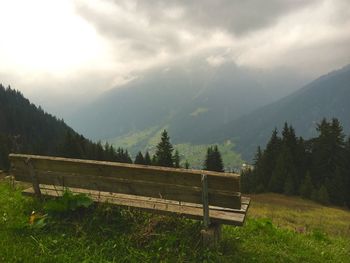 Countryside landscape with mountains in background