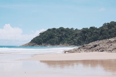 Scenic view of beach against sky