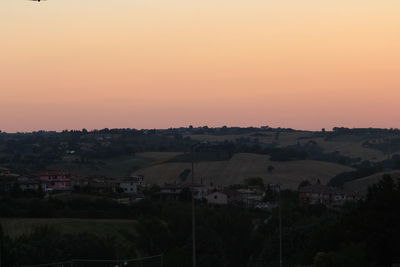 Sunset over residential district