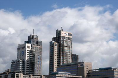 Low angle view of buildings against sky