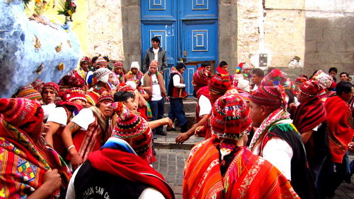 Group of people in front of building