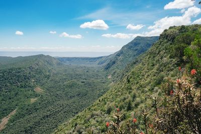Scenic view of the crater at mount suswa in kenya
