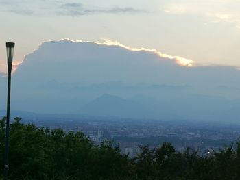 Scenic view of mountains against sky