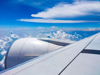 Aerial view of clouds over blue sky