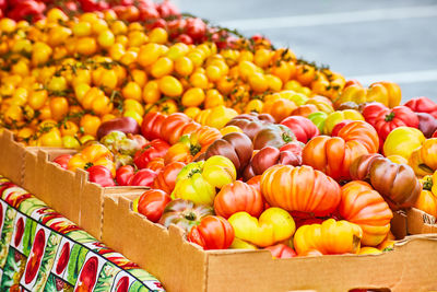 Close-up of fruits for sale at market stall