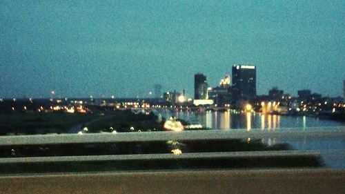 View of illuminated city at night