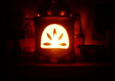 Close-up of lit candle