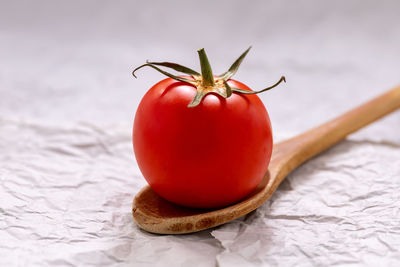 Close-up of tomato on table