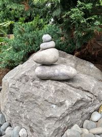 Stack of stones in garden