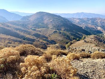 Scenic view of mountains against sky