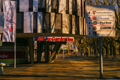 Information sign on street in city