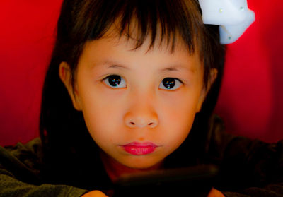 Close-up portrait of cute boy