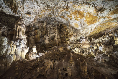 Low angle view of rock formation