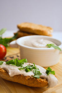 Close-up of served food