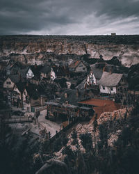 High angle view of townscape against sky