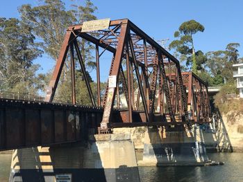 Bridge over river against sky