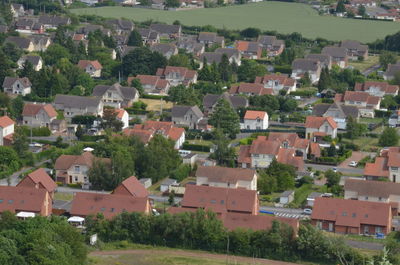 High angle view of residential district