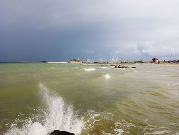 View of sea against cloudy sky