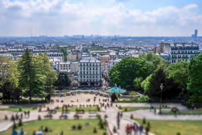 High angle view of cityscape