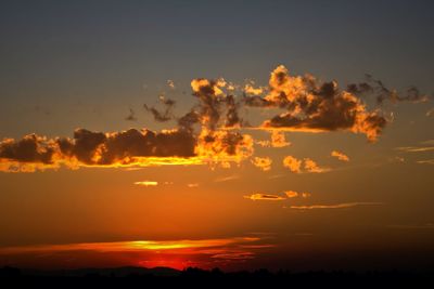 Silhouette of landscape against dramatic sky