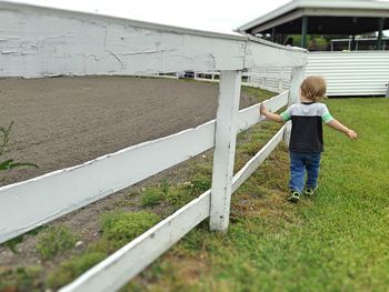 Full length of child standing on walkway