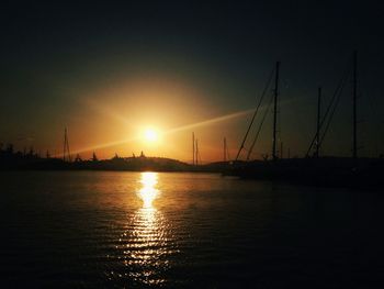 Scenic view of sea at sunset