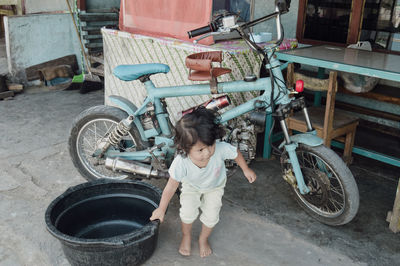 Man riding bicycle