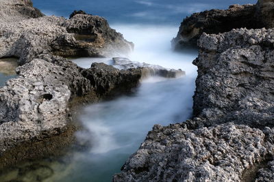 Scenic view of waterfall