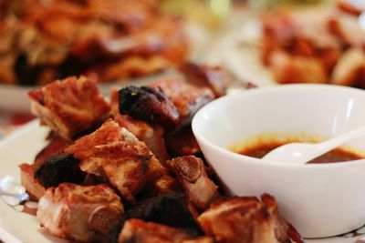 Close-up of served food