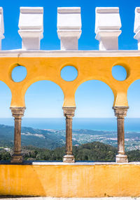 View of fort against blue sky