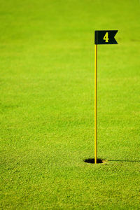 View of golf ball on field