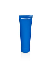 Close-up of blue bottle against white background