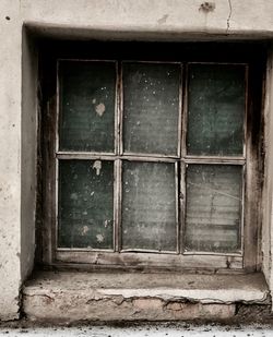 Window of abandoned building