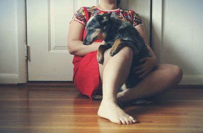 Young woman with dog