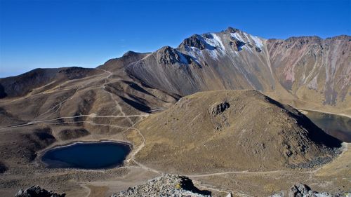 Scenic view of mountains against clear sky