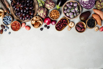 High angle view of fruits