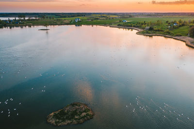 High angle view of beach