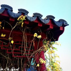 Low angle view of built structure against clear sky