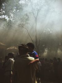 View of people in pool