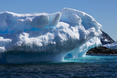 Scenic view of frozen sea against sky