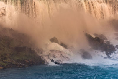 Scenic view of waterfall