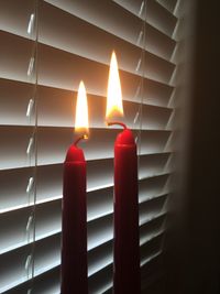 Close-up of lit candle